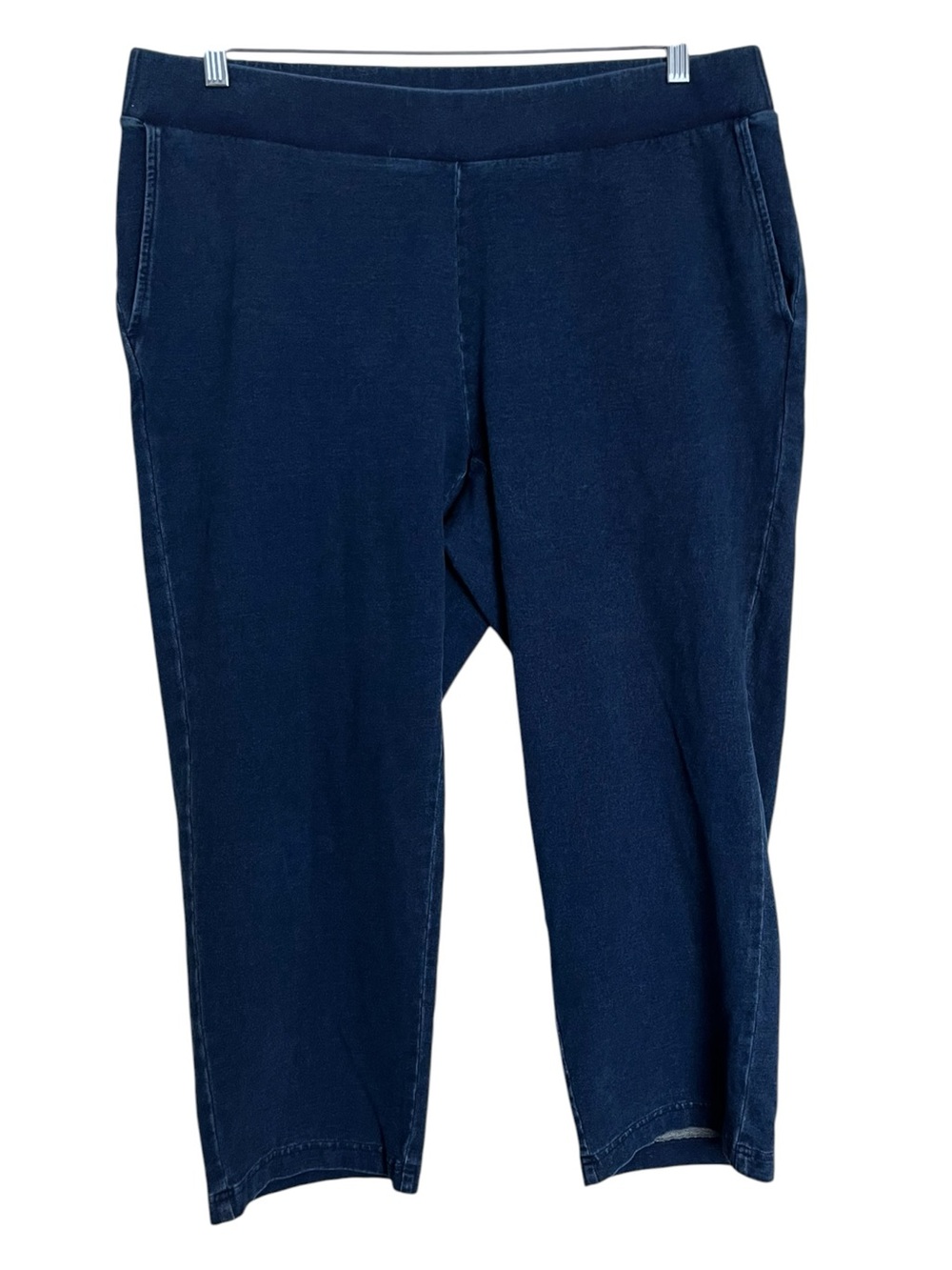 Pure Jill Indigo Knit Cropped Slim-Leg Pull On Jegging Jeans Pants size XL - Picture 5 of 9